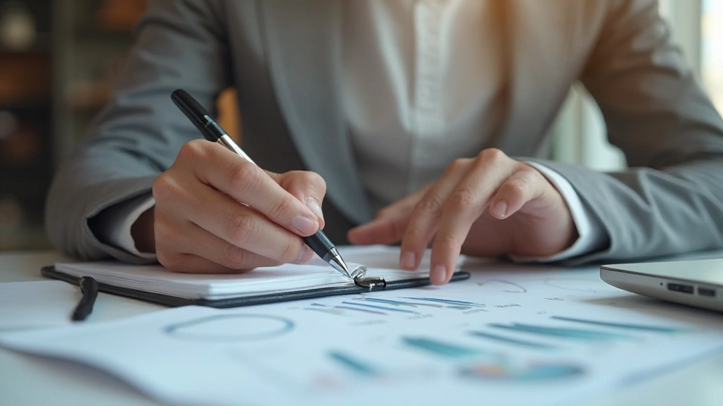 Профессиональное фото человека, анализирующего свою продуктивность с помощью графиков и заметок