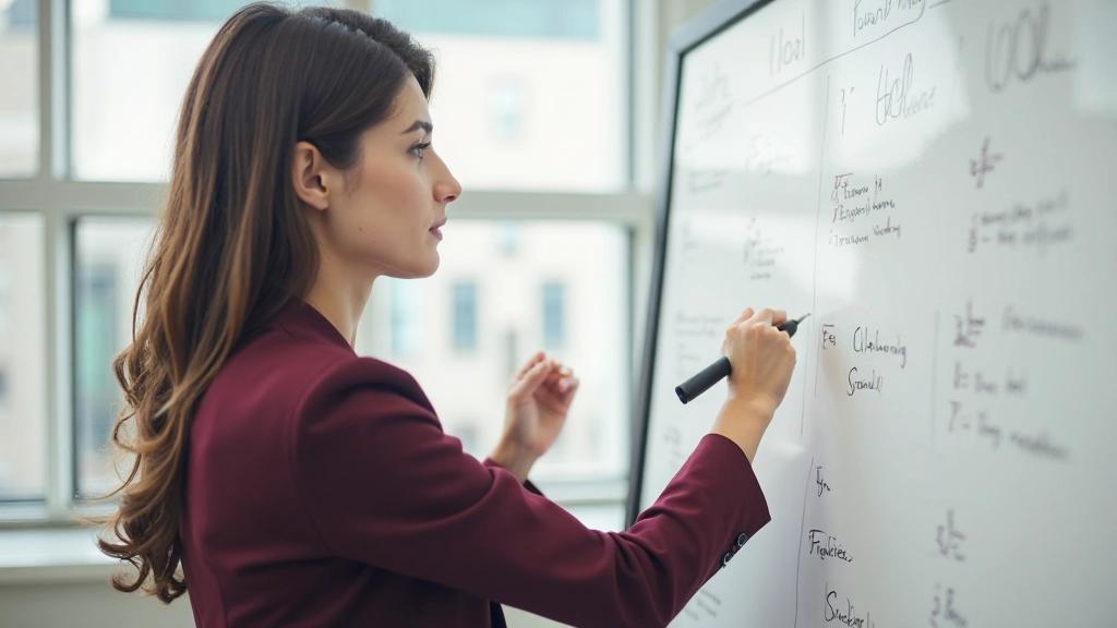 Профессиональное рабочее пространство с плаката целей и планов проекта